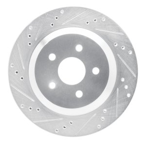Ford Freestar Brake Rotor (1) - Rear Left - R1 Concepts - Drilled & Slotted - Silver - `04-`07